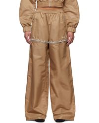 Area - Pantalon De Survêtement Brun Clair À Fentes À Ornements Facettés - Lyst