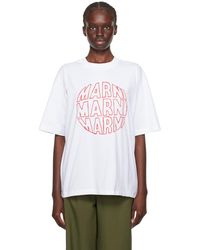 Marni - T-shirt blanc à image à logo imprimée - Lyst