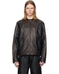 メンズ DIESEL ブラック レザー L-boy ジャケット ブラック | Lyst
