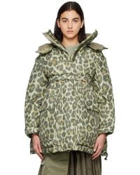 Sacai - Leopard-print Hooded Puffer Jacket - Lyst
