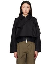 Sacai - ブラック Cotton Gabardine X Nylon Twill ジャケット - Lyst