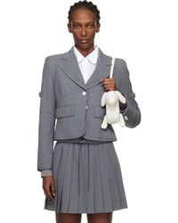Thom Browne - Wool Seersucker Cropped Blazer - Lyst