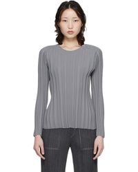 Pleats Please Issey Miyake - Rib Knit Top - Lyst