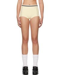 Ambush - Short De Style Culotte Blanc Cassé À Points De Surjet Contrastants - Lyst