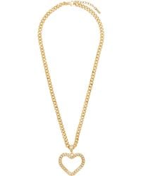 Moschino - Gold Love & Peace Necklace - Lyst