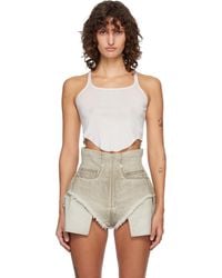Rick Owens - Off- Temple Basic Cropped Tank Top - Lyst