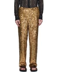Dries Van Noten - Gold Embellished Trousers - Lyst