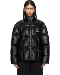 Moncler Genius - Moncler X Palm Angels ブラック Simoon フェイクレザー ダウンジャケット - Lyst