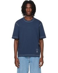 Ami Paris - Boxy Fit Topstitched Ami De Coeur T-Shirt - Lyst