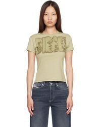 DIESEL - Khaki Slim Jersey Graphic Print T-Shirt - Lyst