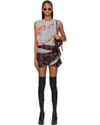 DIESEL - Jersey & Check Wool Playsuit - Lyst