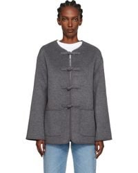 Rohe - Blouson Gris En Étoffe Double Face De Laine - Lyst