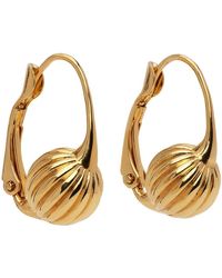 Lanvin Gold Small Arpege Hoop Earrings - Metallic