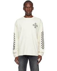 Rhude - T-shirt à manches longues blanc cassé à logos en forme de croix exclusif à ssense - Lyst