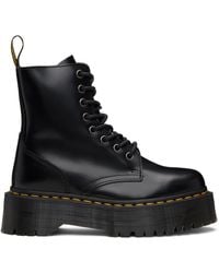 Dr. Martens - Bottes Jadon Noires En Cuir Smooth À Plateforme - Lyst