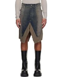 Rick Owens - Concordians Slivered Denim Midi Skirt - Lyst