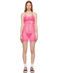 ERL - Pink Bow Minidress - Lyst