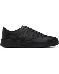 BOSS - Black Leather Sneakers - Lyst