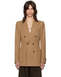 Dries Van Noten - Tan Tight-Fit Blazer - Lyst