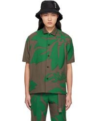 Sacai - Brown & Green Floral Shirt - Lyst