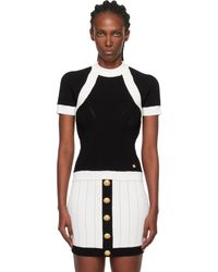 Balmain - Short-Sleeved Knit Top - Lyst