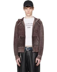 Acne Studios - Burgundy Zipper Hoodie - Lyst