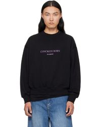 Han Kjobenhavn - Pull Molletonné Surdimensionné Noir À Logo Et À Col Ras Du Cou - Lyst