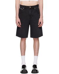 Eytys - Short Keanu Noir En Denim Exclusif À Ssense - Lyst