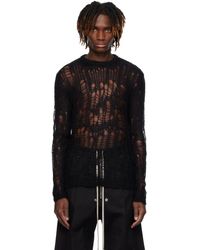 Rick Owens - Pull Biker Noir À Encolure Arrondie - Lyst