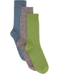 Baserange - Three-Pack Rib Overankle Socks - Lyst