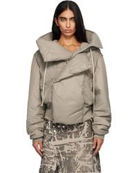 Rick Owens - Taupe Concordians Cropped Alice Bomber Jacket - Lyst