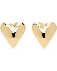 Alaïa - Gold Heart Earrings - Lyst