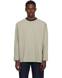 Kaptain Sunshine - T-Shirt Gris En Jersey À Torsion Élevée À Rayures - Lyst