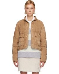 Moncler - Tan Essarts Braided Trim Corduroy Short Down Jacket - Lyst
