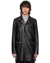 Undercover - Zip Pockets Faux-leather Coat - Lyst
