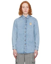 Moschino - Blue Patch Denim Shirt - Lyst