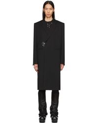 Givenchy - Manteau noir en laine à ferrure à cadenas - Lyst