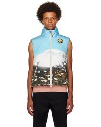Jil Sander - ブルー グラフィック ダウンベスト - Lyst