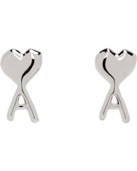 Ami Paris - Ami De Coeur Hammered Earrings - Lyst