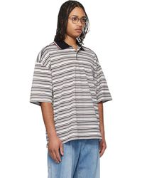 Tonywack Garment Dyed Stripe Pique Polo in Black for Men | Lyst