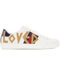 Gucci Pineapple & Ladybug Ace Sneakers in White - Lyst