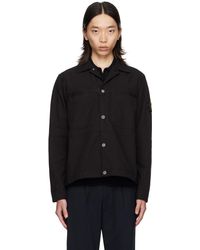 メンズ Stone Island ブラック ストレッチ オーガニックコットン