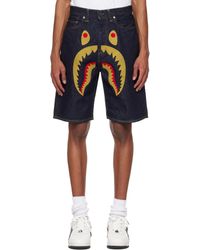 A Bathing Ape - Shark Denim Shorts - Lyst