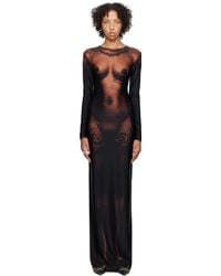 Jean Paul Gaultier - &ブラウン The Long Ebony Body Tattoo マキシワンピース - Lyst