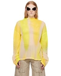 Acne Studios - Yellow Tie-dye Long Sleeve T-shirt - Lyst