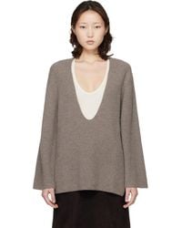 Loulou de Saison - Gabe U Neck Ribbed Cashmere Sweater - Lyst