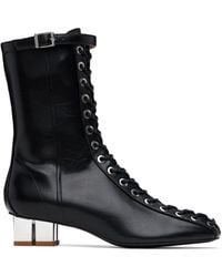 Ganni - Oleatex Eyelets Lace-Up Ankle Boots - Lyst