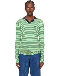 Wales Bonner - Green & Off-white Sonic Polo - Lyst