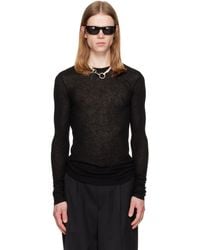 Tonywack - Sheer Wool Ribbed Knit Sweater - Lyst