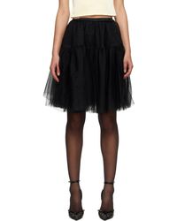 ShuShu/Tong - Black Semi-sheer Midi Skirt - Lyst